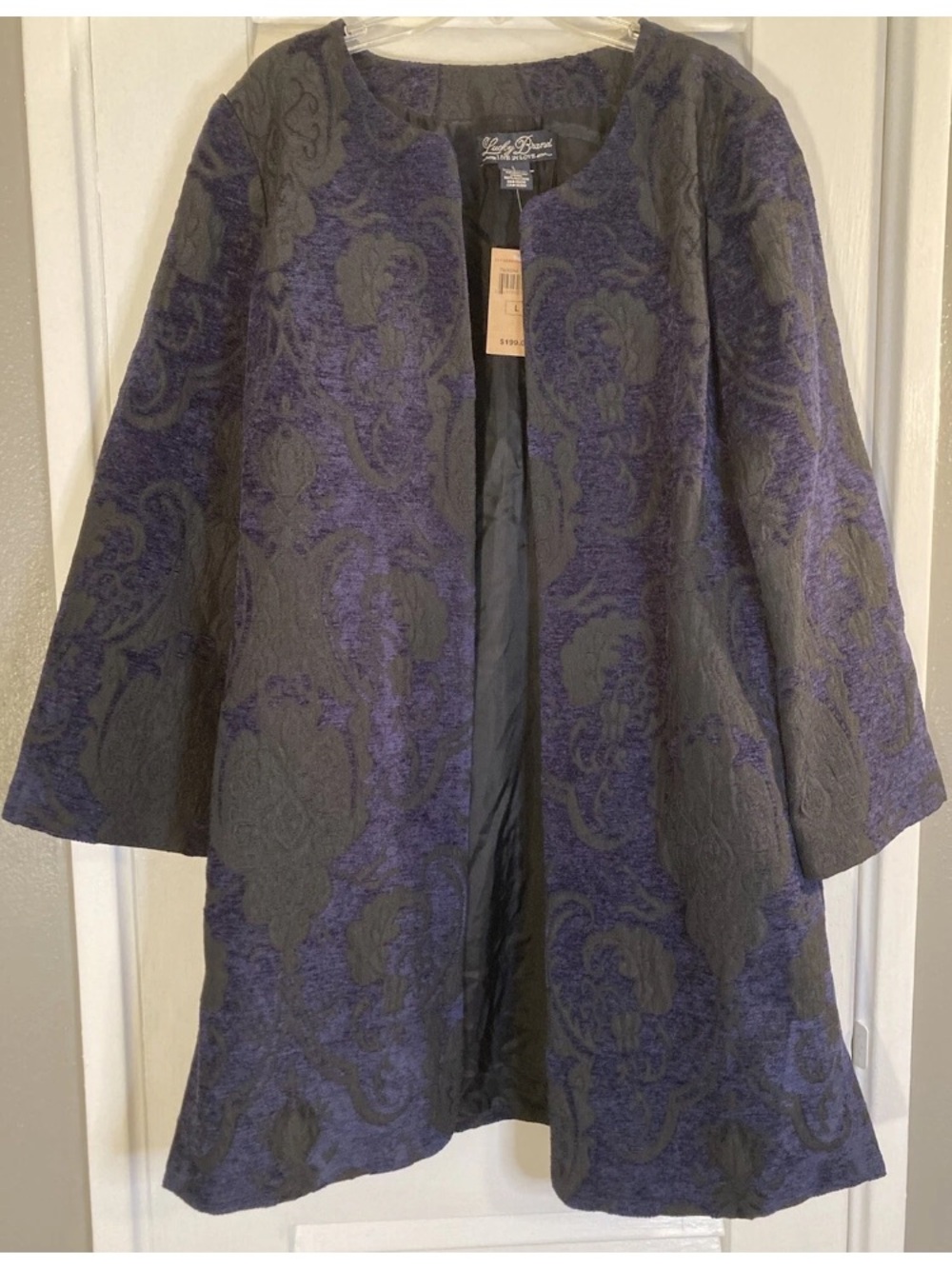 Lucky Brand tapestry Paisley Open-Front Coat